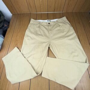 The Stronghold Relaxed Tapered Khaki Pants Mens‎ W40 L32 Pleated Cotton